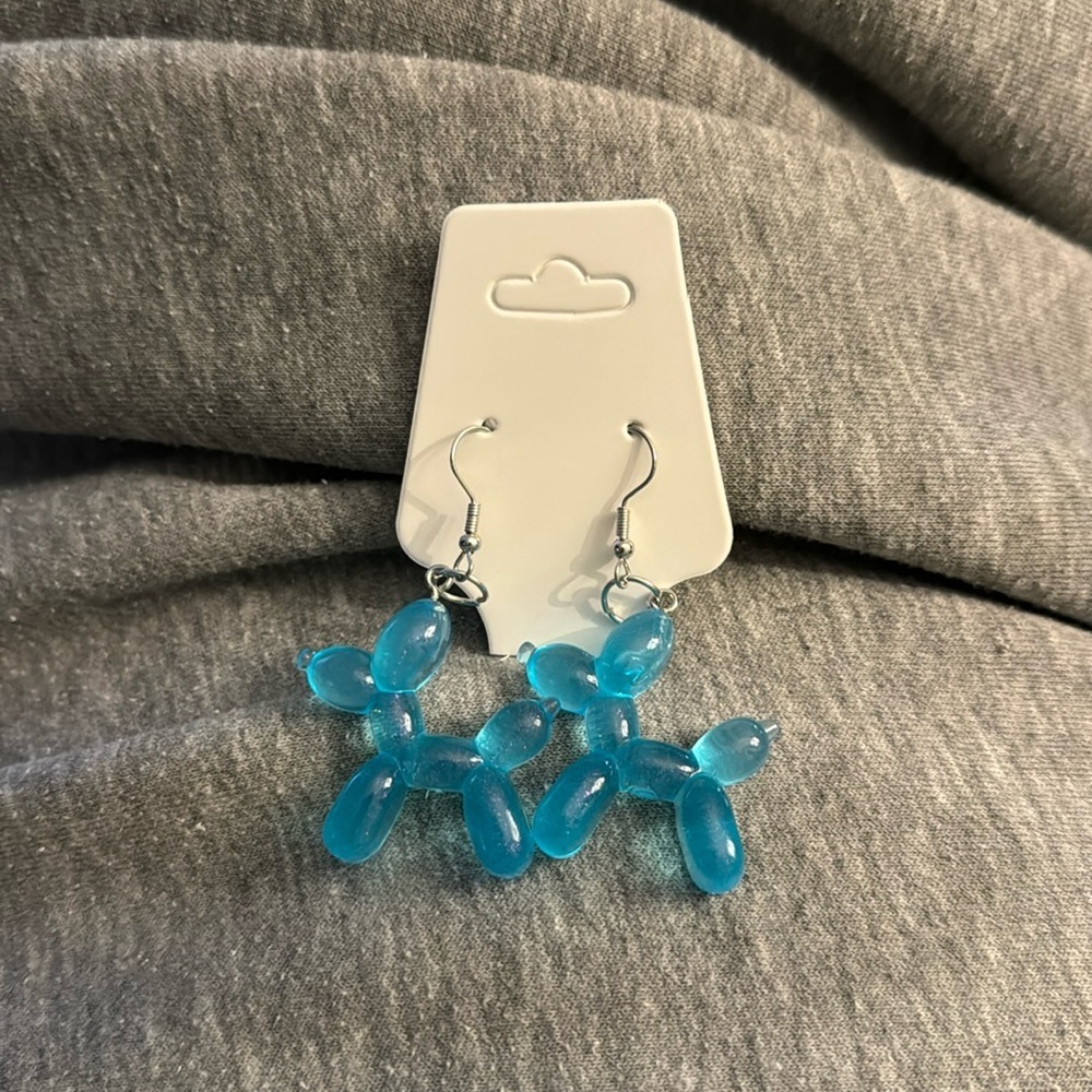 BLUE BALLOON DOG cute earrings kawaii food animal - bundle for discount​​